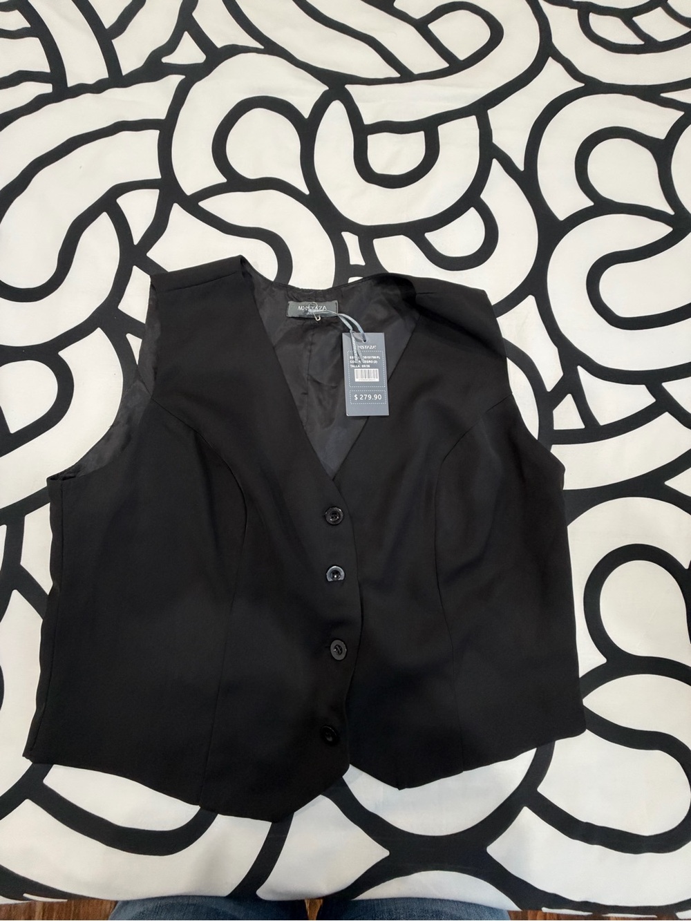 Black Tailored Women's Button Vest by
